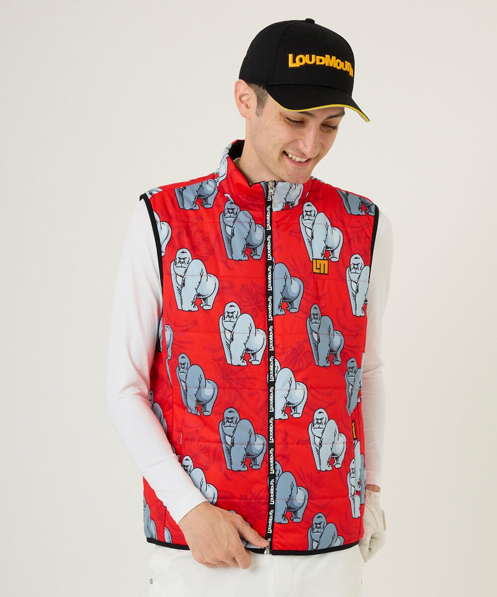 メンズウェア Loudmouth Shooting Stars Vest XXL メンズ 中綿ベスト ゴリラレッド | LOUDMOUTH JAPAN
