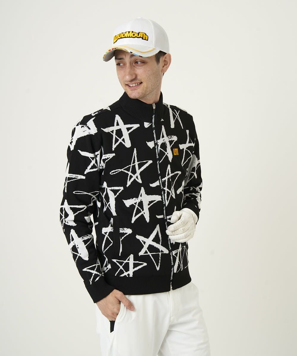 定価5.2万 MARK&LONA 防風 ニットブルゾン 38 スカル 蓄熱 メンズ 裏蓄熱軽量ニットブルゾン ブラック | LOUDMOUTH JAPAN