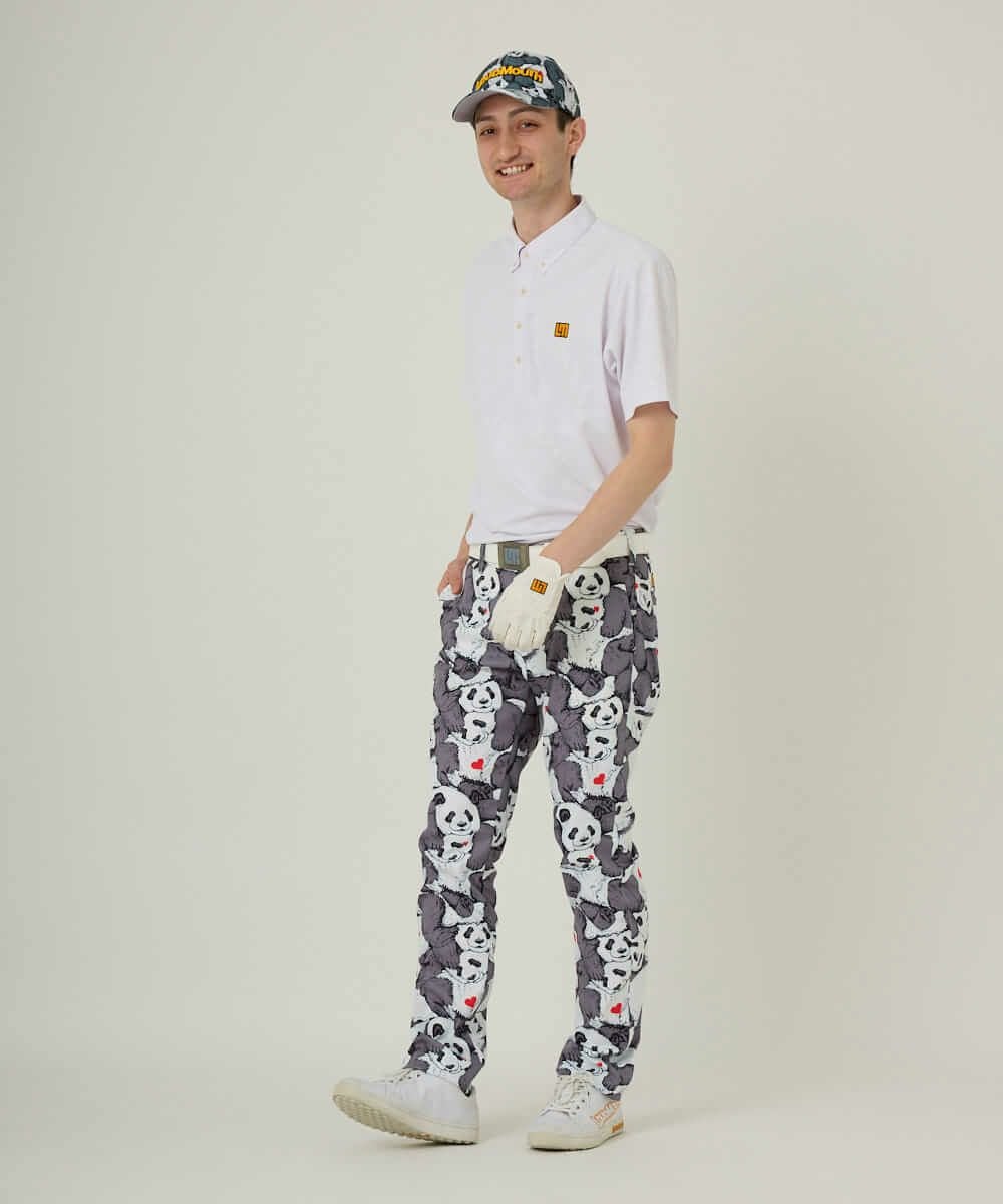Loudmouth パンツ ホワイト/ブラックとフィドラベージュパンツ2XL パンツ LOUDMOUTH/ラウドマウス ゴルフウェア ブランド ロゴ 吸汗速乾