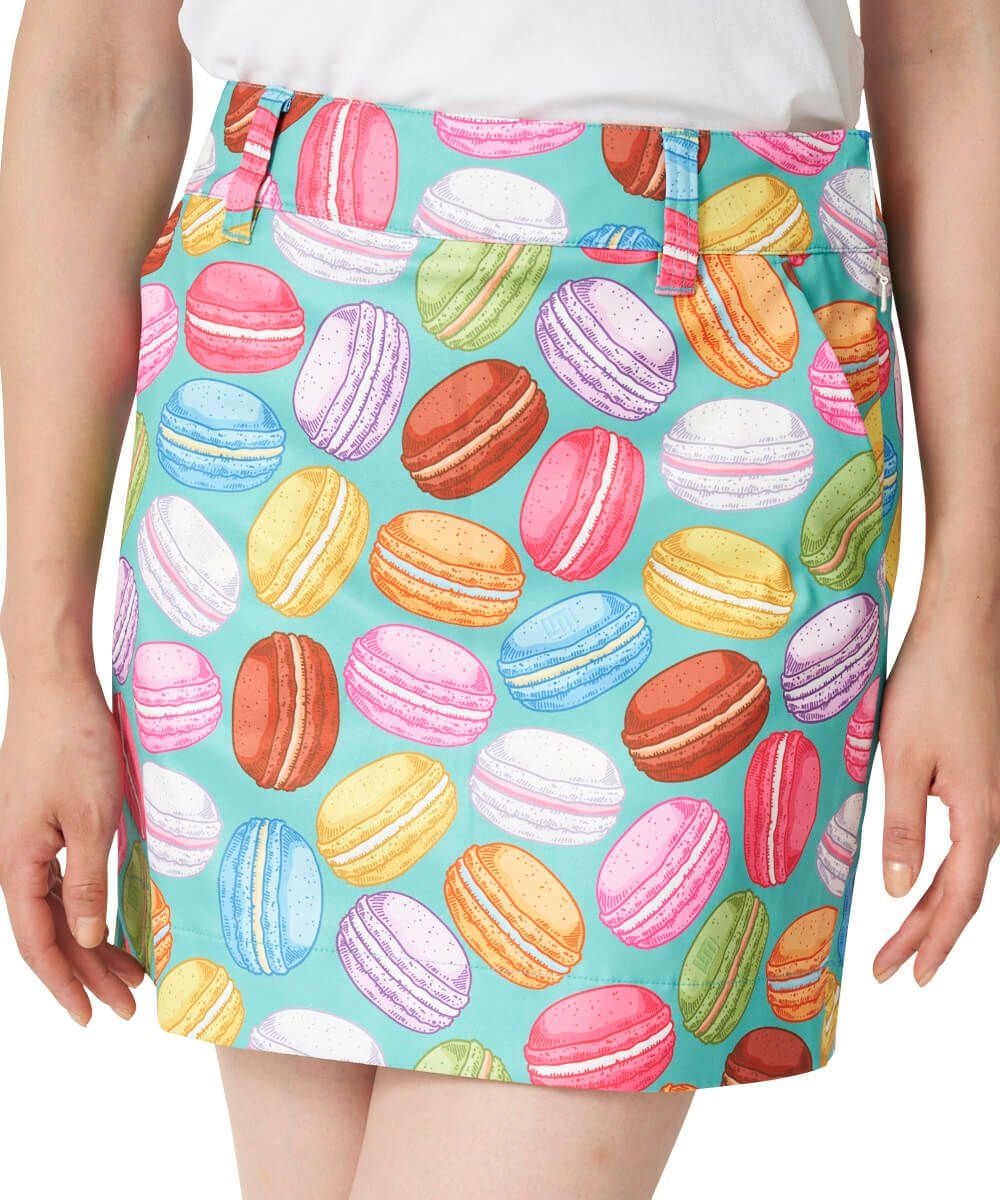 【美品✨】LOUDMOUTH マカロン柄 スカート LLサイズ レディース 柄スカート Pastel Macarons/パステルマカロンズ