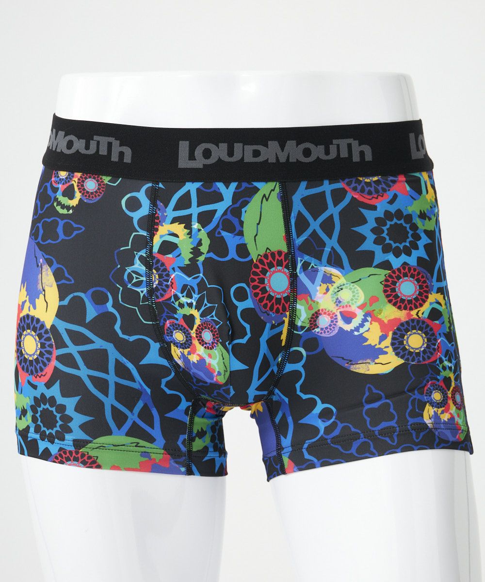 LOUDMOUTH スカル柄 メンズブラックパンツ メンズ ボクサーパンツ Geometry Skull/ジオメトリースカル