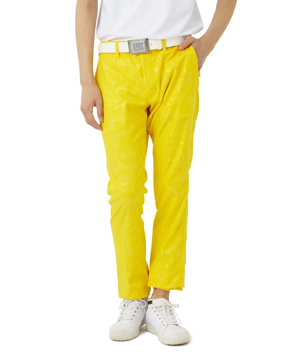 メンズ ストレッチツイル エンボスロングパンツ イエロー | LOUDMOUTH