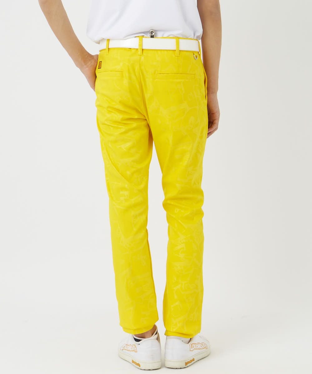 メンズ ストレッチツイル エンボスロングパンツ イエロー | LOUDMOUTH