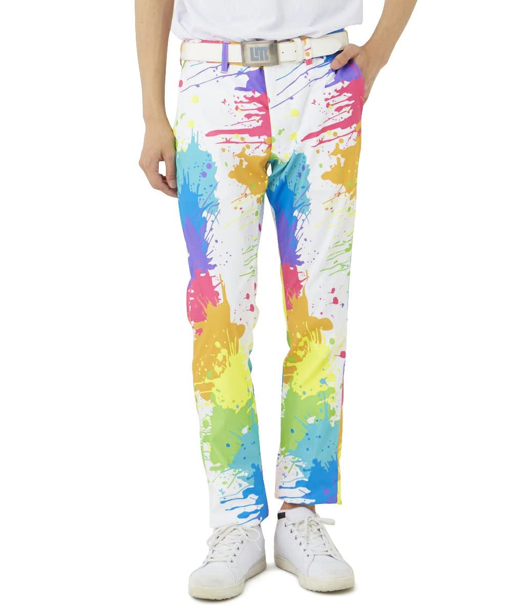 メンズ ストレッチツイル 柄ロングパンツ Drop Cloth Neon/ドロップ