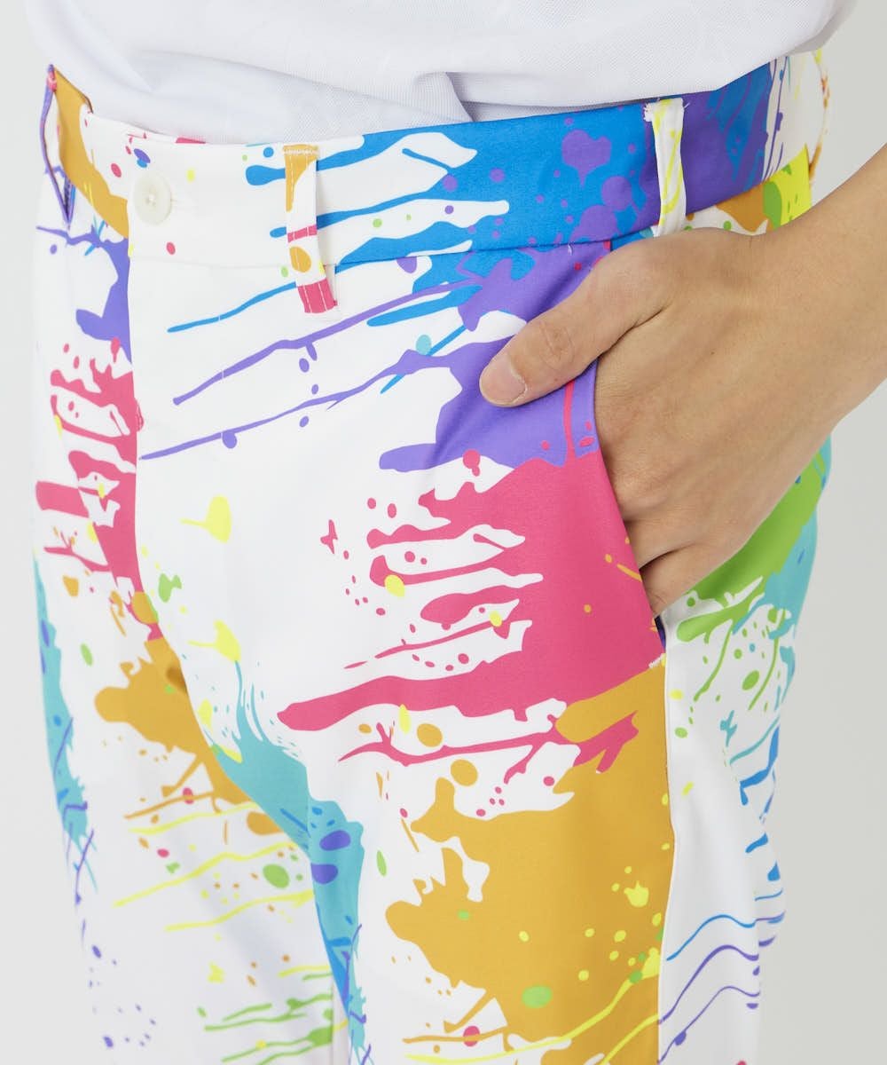 メンズ ストレッチツイル 柄ロングパンツ Drop Cloth Neon/ドロップ