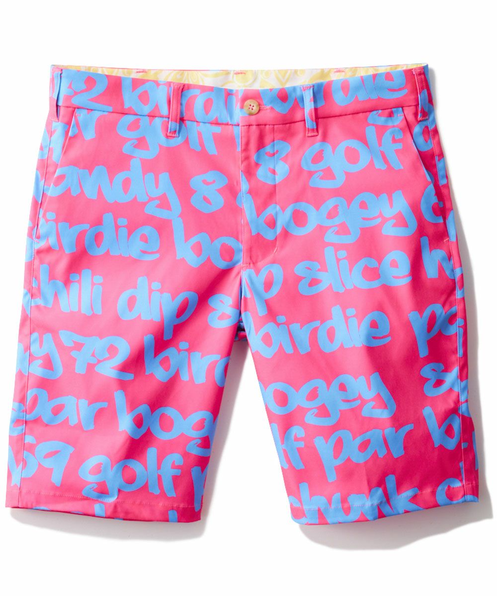 メンズ ストレッチツイル 柄ショートパンツ Big Words Neon/ビッグ