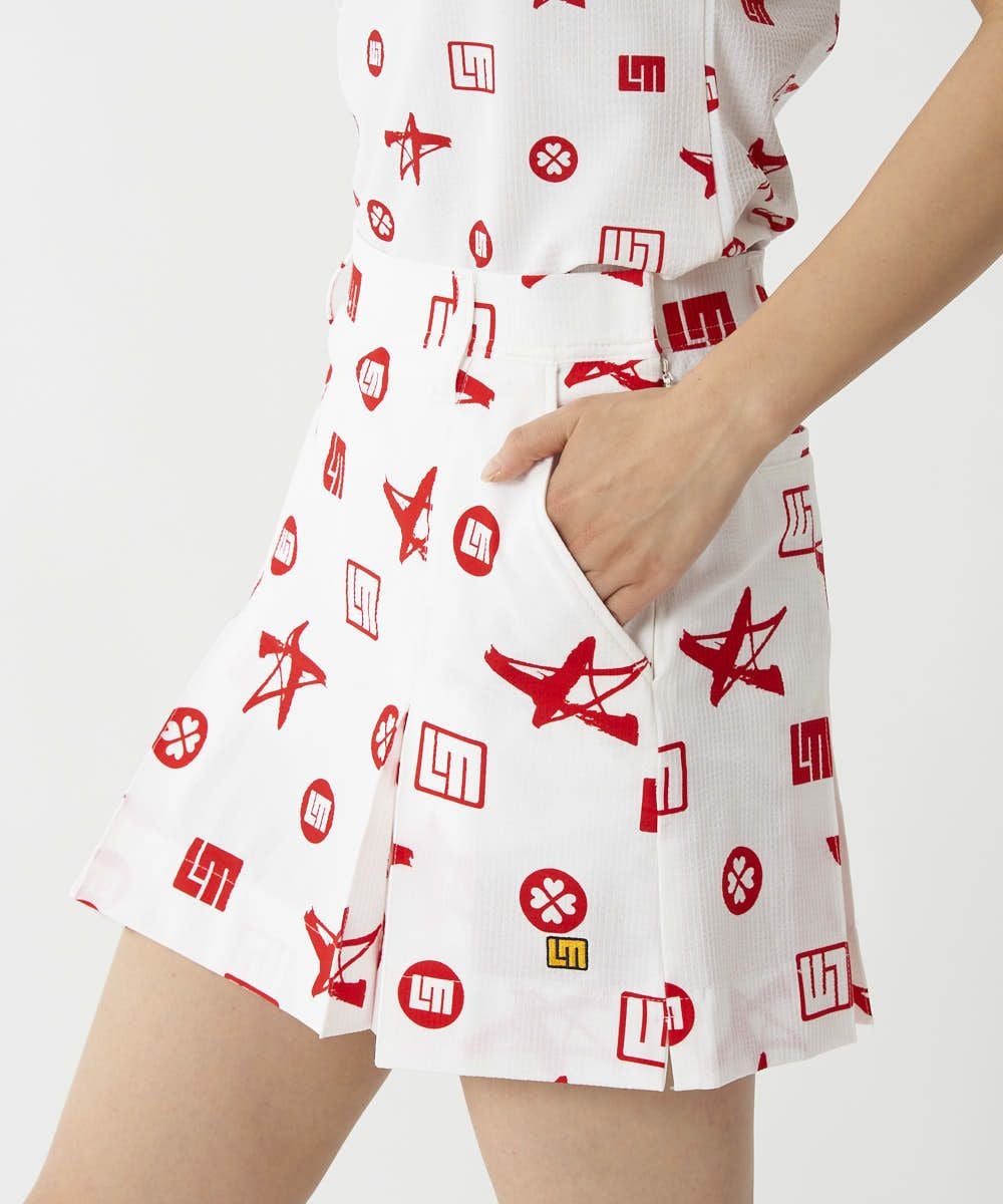 レディース ストレッチサッカー 柄スカート レッド | LOUDMOUTH JAPAN