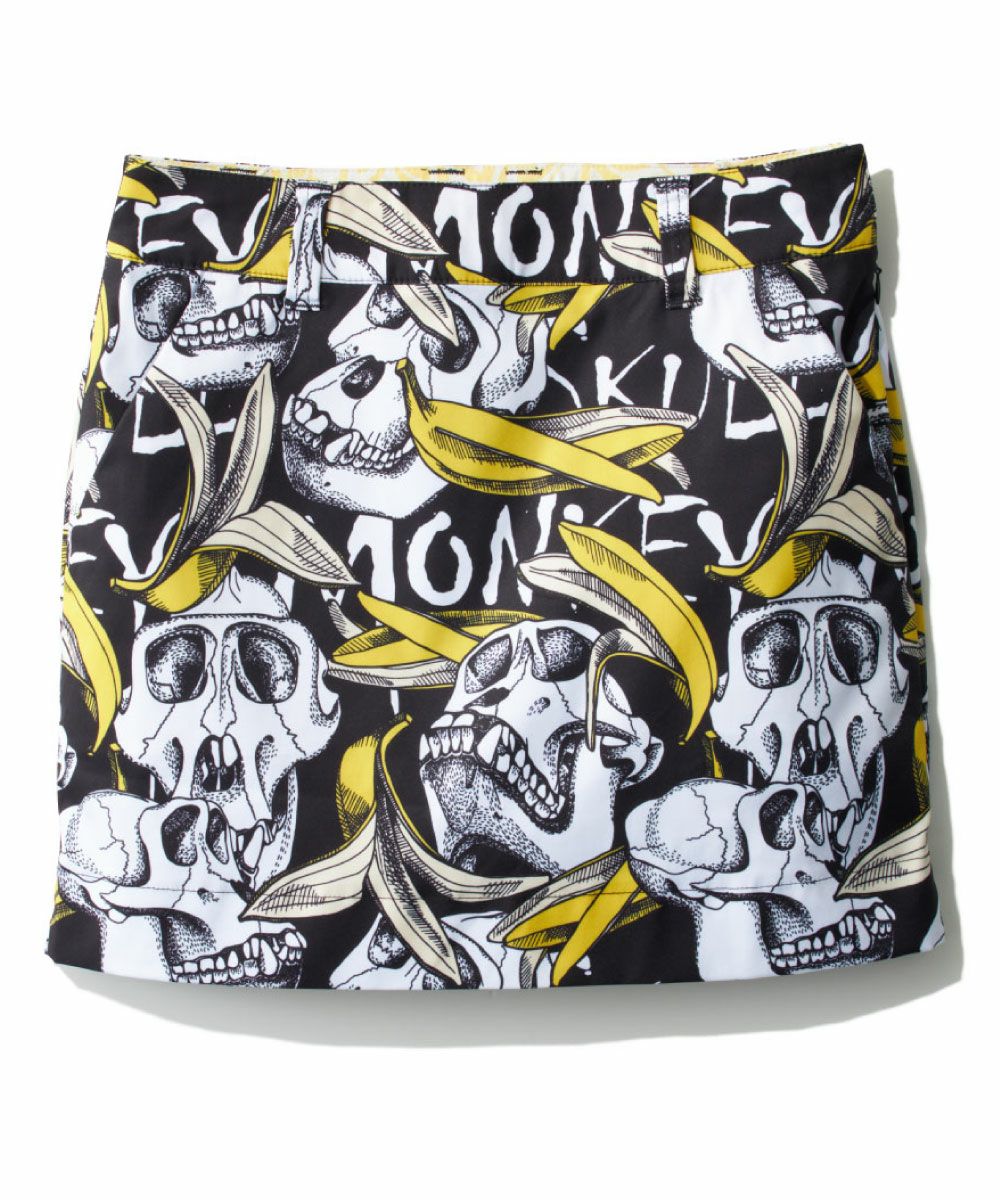 レディース ストレッチツイル 柄スカート Skull Monkey/スカルモンキー