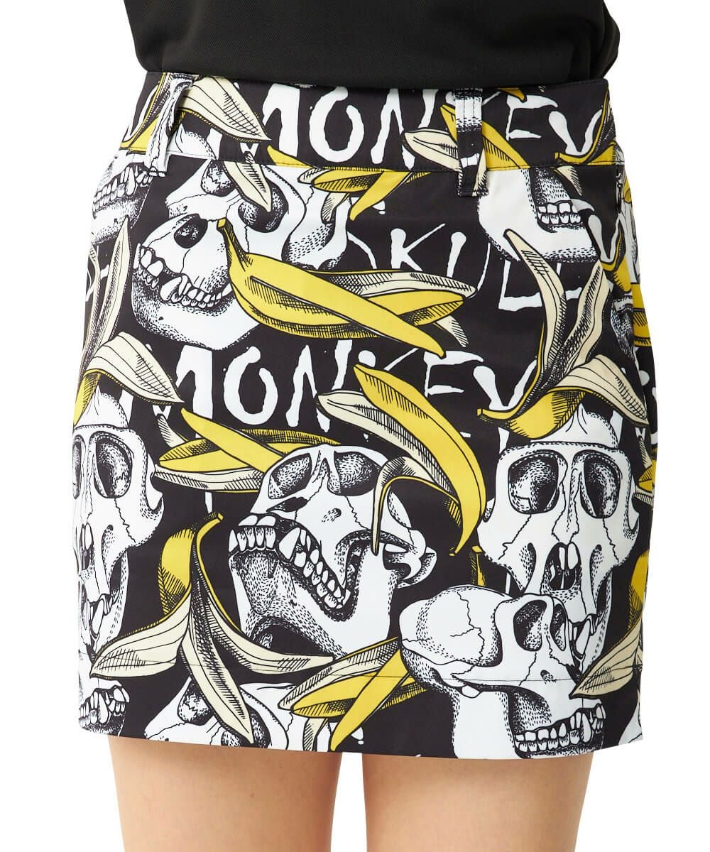 レディース ストレッチツイル 柄スカート Skull Monkey/スカルモンキー