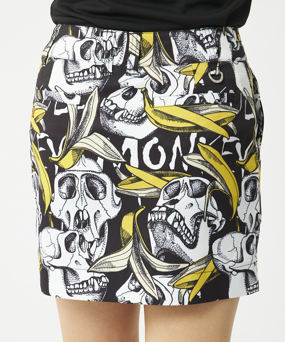 レディース ストレッチツイル 柄スカート Skull Monkey/スカルモンキー