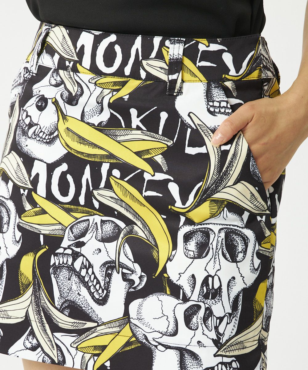 レディース ストレッチツイル 柄スカート Skull Monkey/スカルモンキー