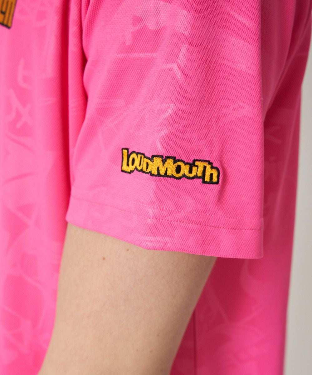 メンズ プレミアムカノコ エンボス半袖シャツ ピンク | LOUDMOUTH JAPAN