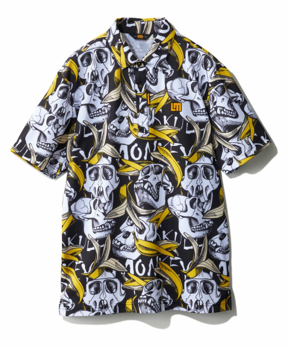 メンズ プレミアムカノコ 柄半袖シャツ Skull Monkey/スカルモンキー