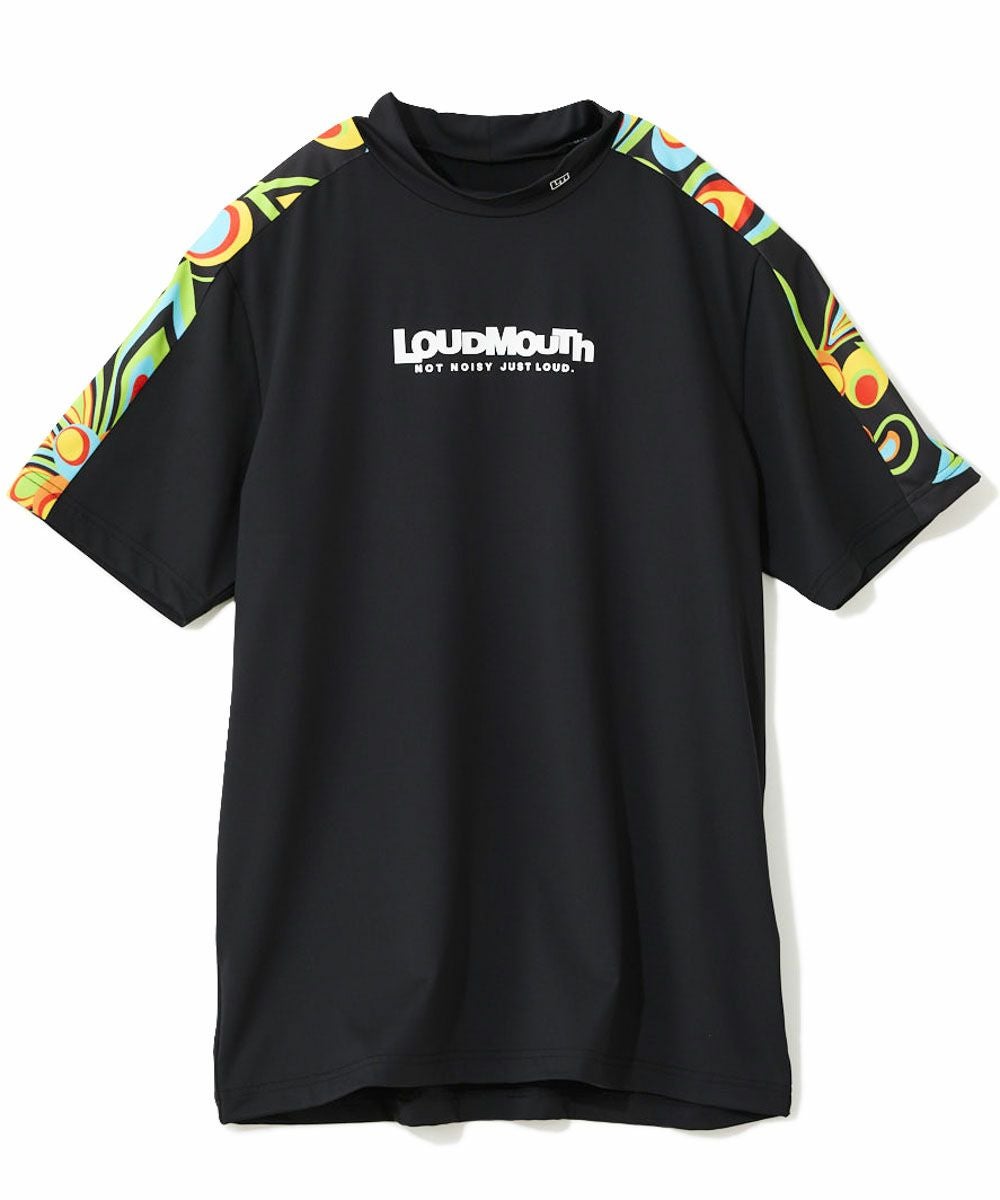 メンズ ECO防透スムース モックネック半袖シャツ Shagadelic Black