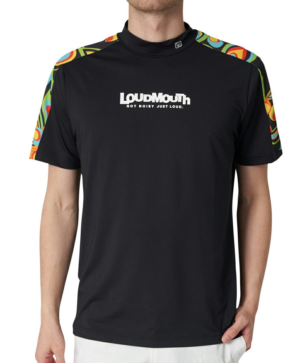 メンズ ECO防透スムース モックネック半袖シャツ Shagadelic Black