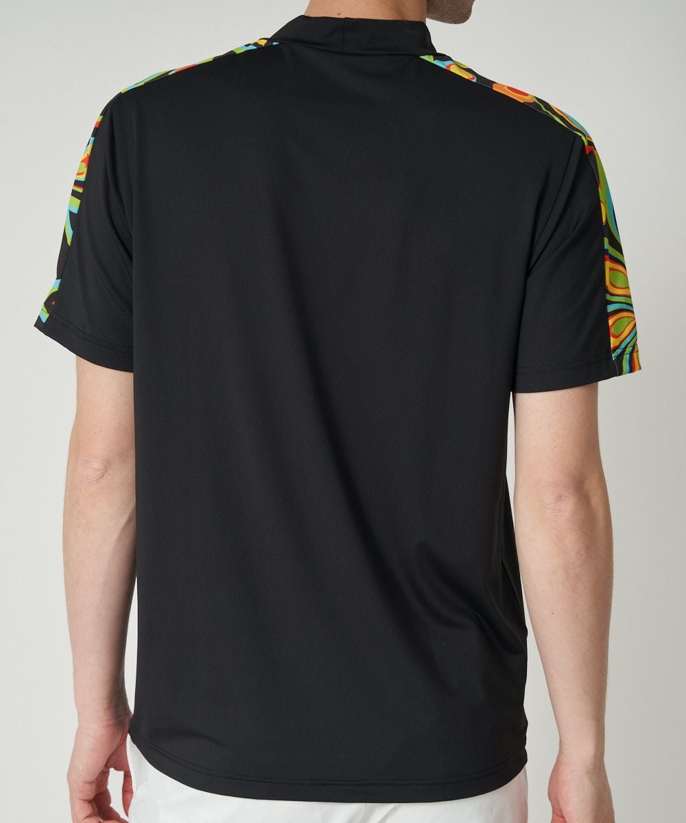 メンズ ECO防透スムース モックネック半袖シャツ Shagadelic Black