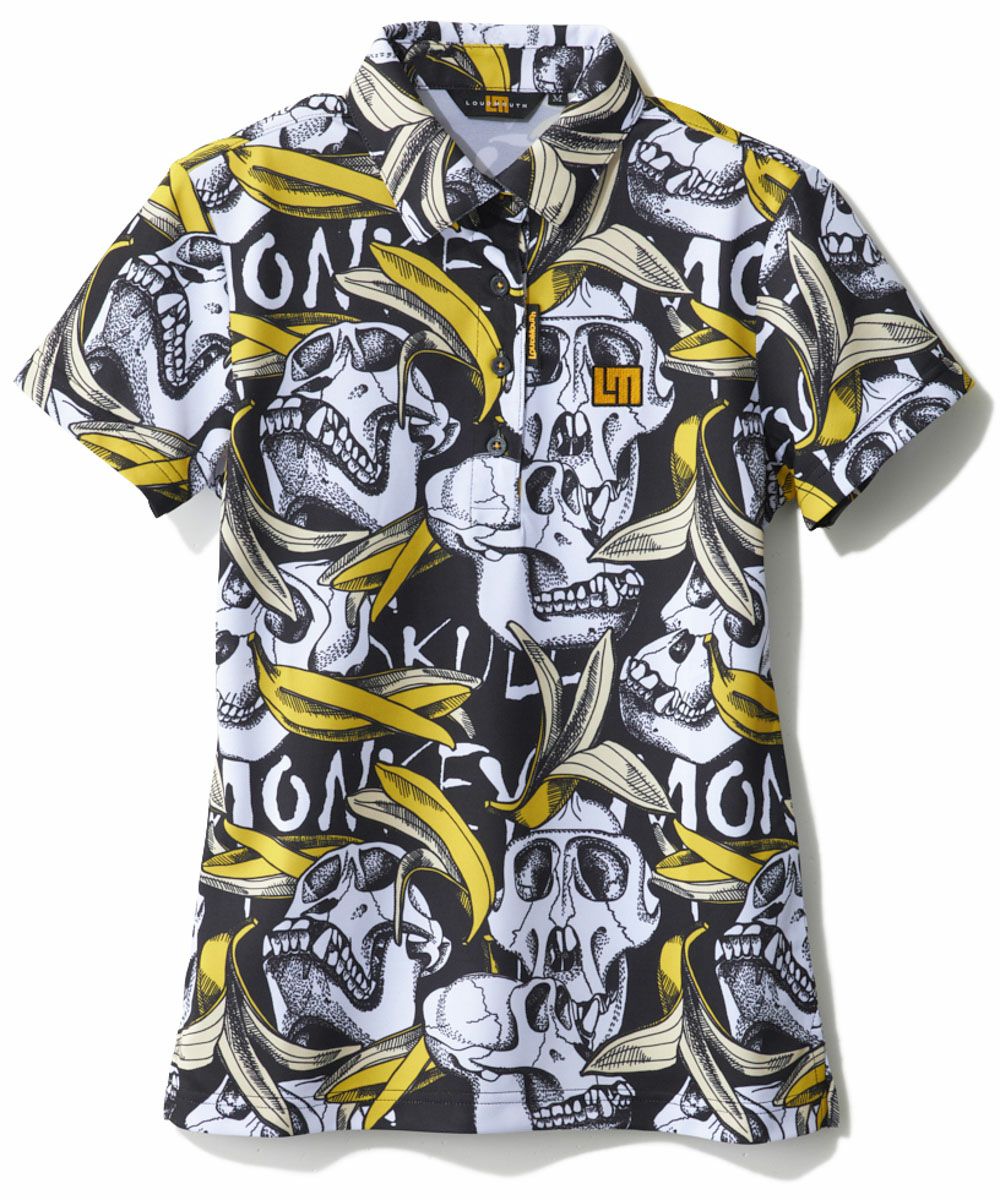 レディース プレミアムカノコ 柄半袖シャツ Skull Monkey/スカル
