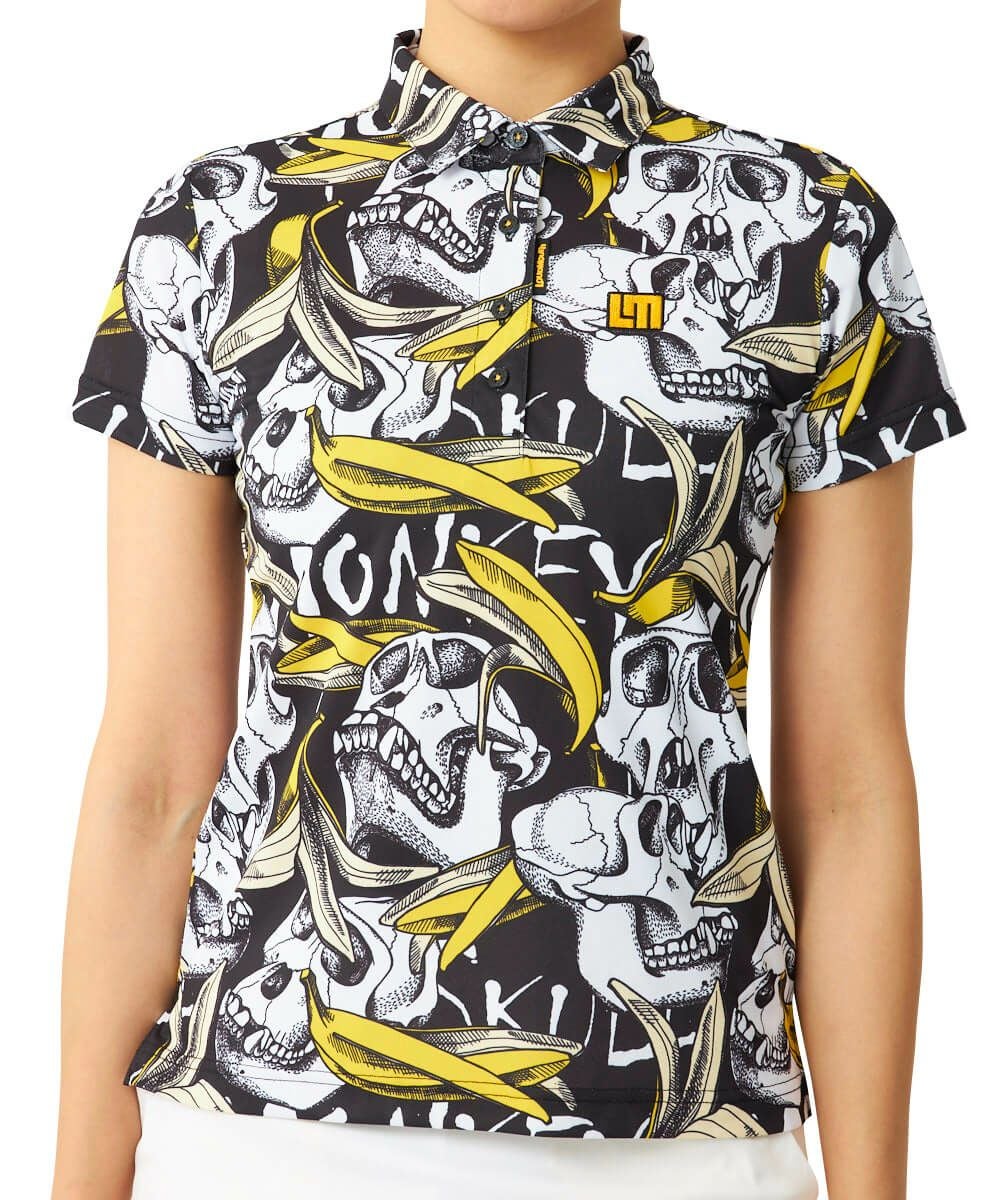 レディース プレミアムカノコ 柄半袖シャツ Skull Monkey/スカル