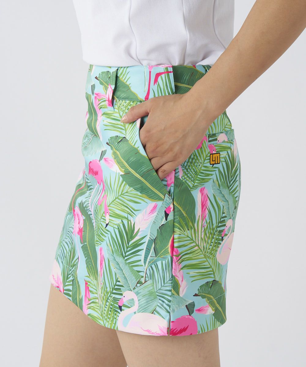 レディース ストレッチツイル 復刻柄スカート Flamingo Grotto