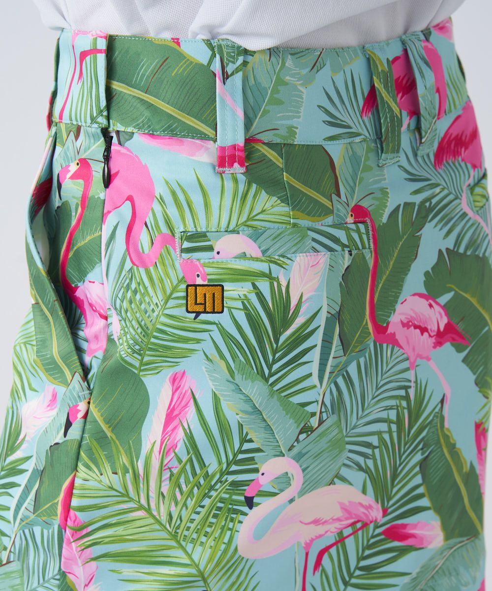 レディース ストレッチツイル 復刻柄スカート Flamingo Grotto