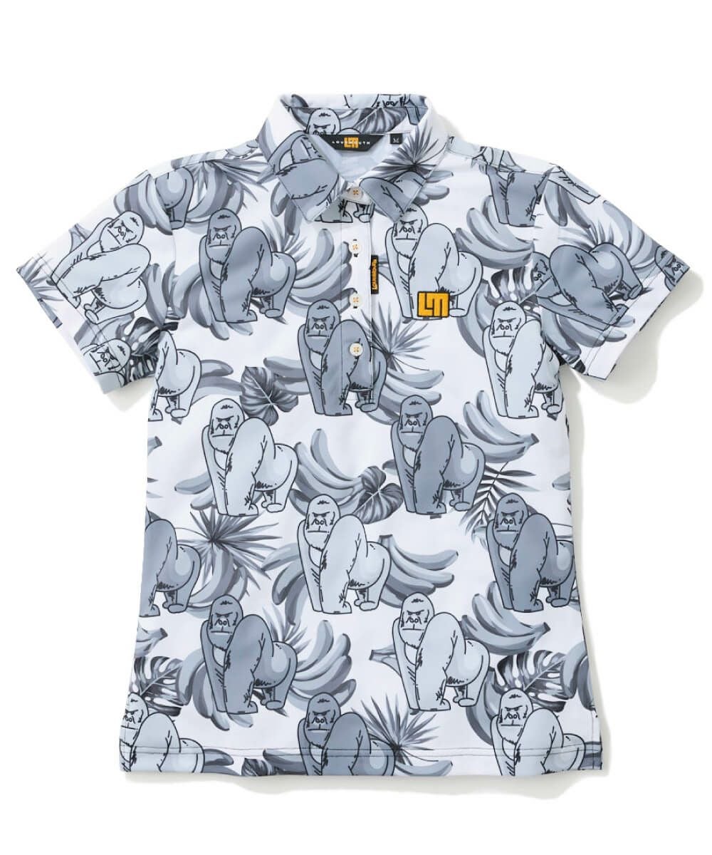 レディース プレミアムカノコ 柄半袖シャツ Gorilla White/ゴリラ