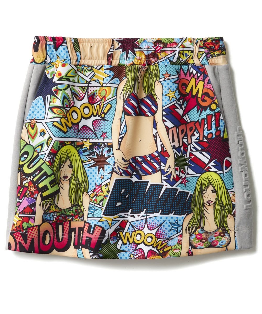 レディース 軽量ダンボールニット 柄切替 総ゴムスカート Loud Girl