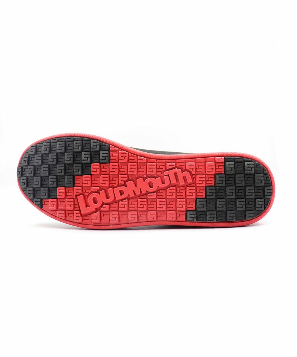 メンズ スパイクレスシューズ ブラック×レッド (25㎝～27.5