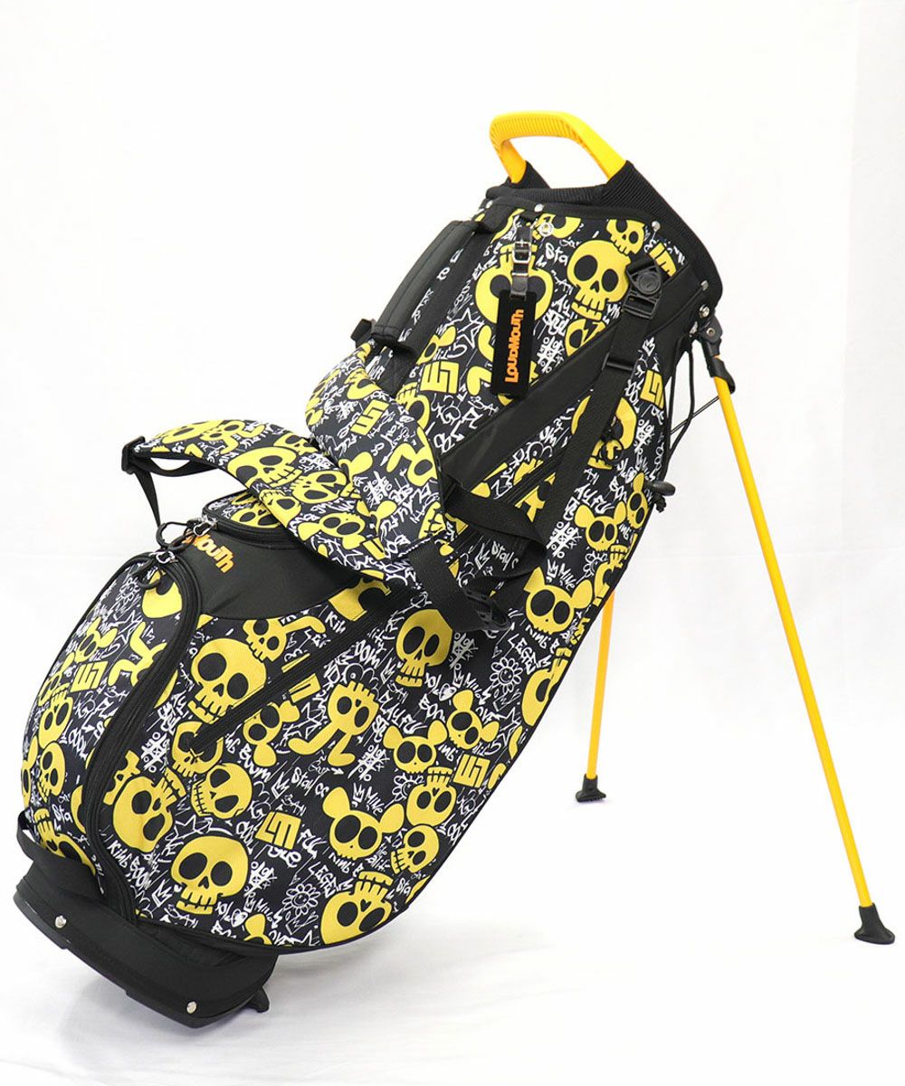 LOUDMOUTH スカルとバラのキャディバッグ LOUDMOUTH ラウドマウス LM-CB0031 スタンドキャディバッグ 8.5型