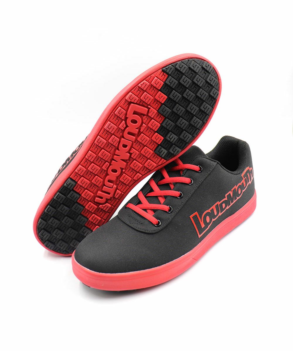 シューズ(女性用) LOUDMOUTH 24.5 レディース スパイクレスシューズ ブラック×オレンジ(23㎝～24.5