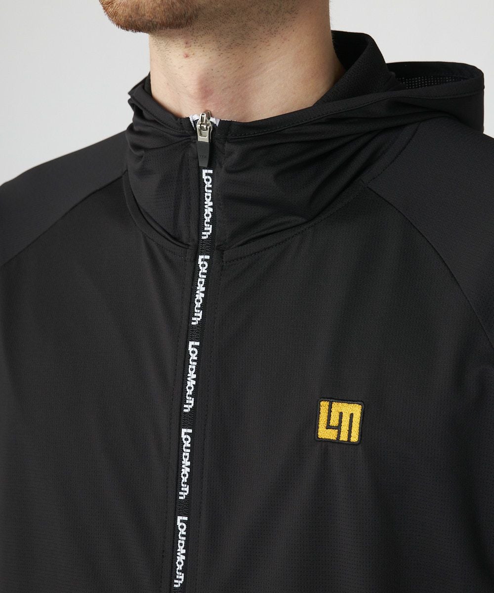 メンズ ECOベントメッシュ UVラッシュパーカー ブラック | LOUDMOUTH JAPAN