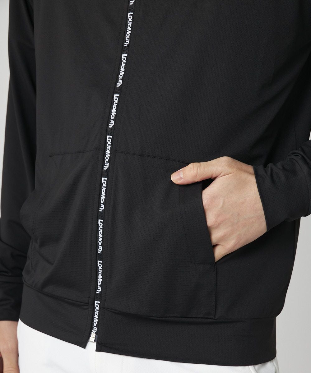 メンズ ECOベントメッシュ UVラッシュパーカー ブラック | LOUDMOUTH JAPAN