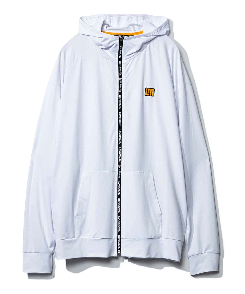 メンズ ECOベントメッシュ UVラッシュパーカー ホワイト | LOUDMOUTH JAPAN