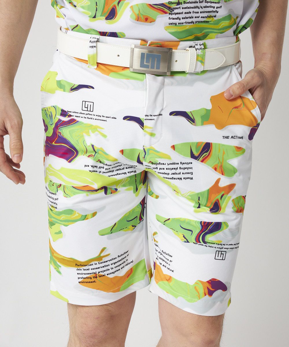 メンズ ECOベントメッシュ 柄ショートパンツ Marble Splash/マーブル