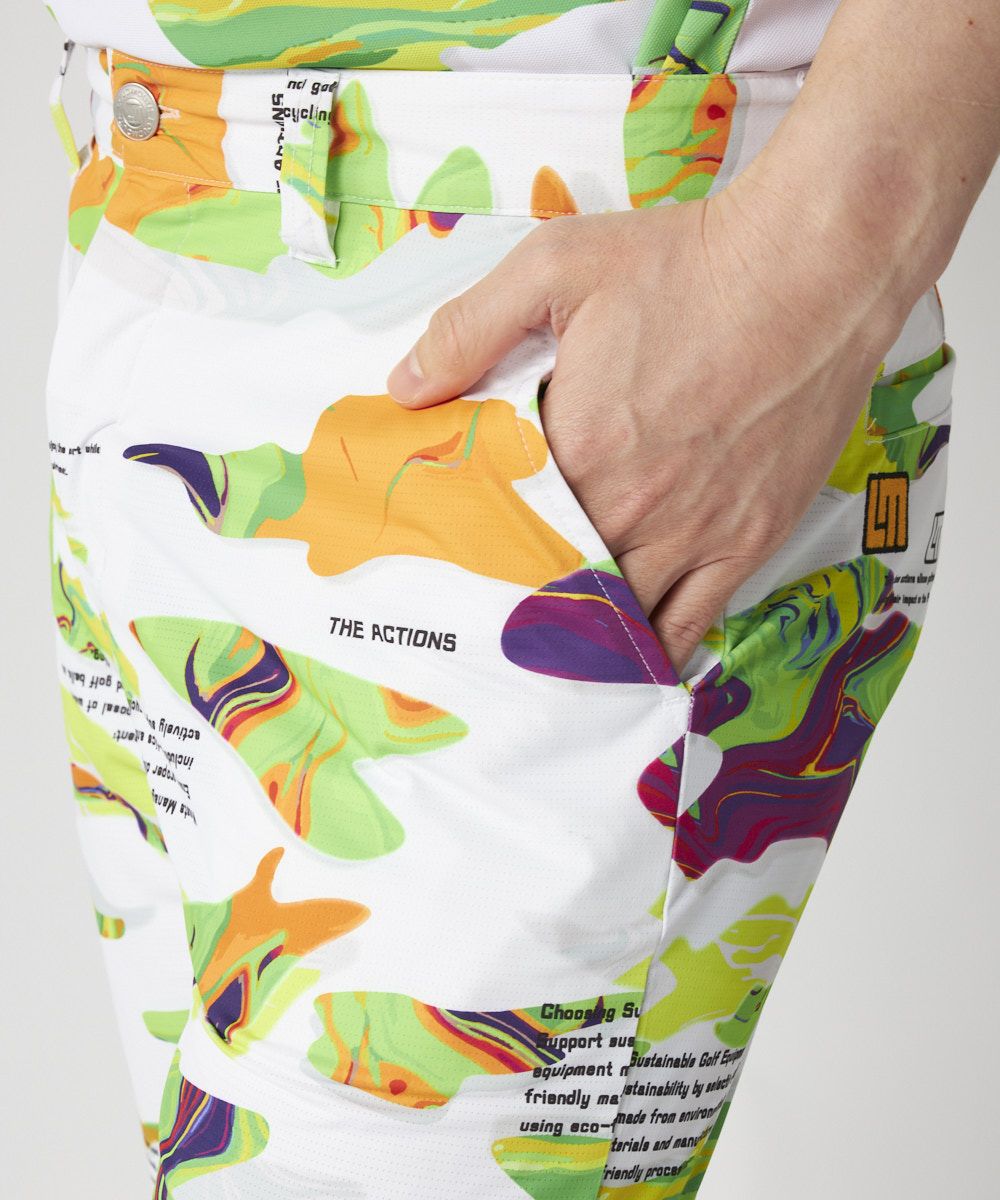 メンズ ECOベントメッシュ 柄ショートパンツ Marble Splash/マーブル