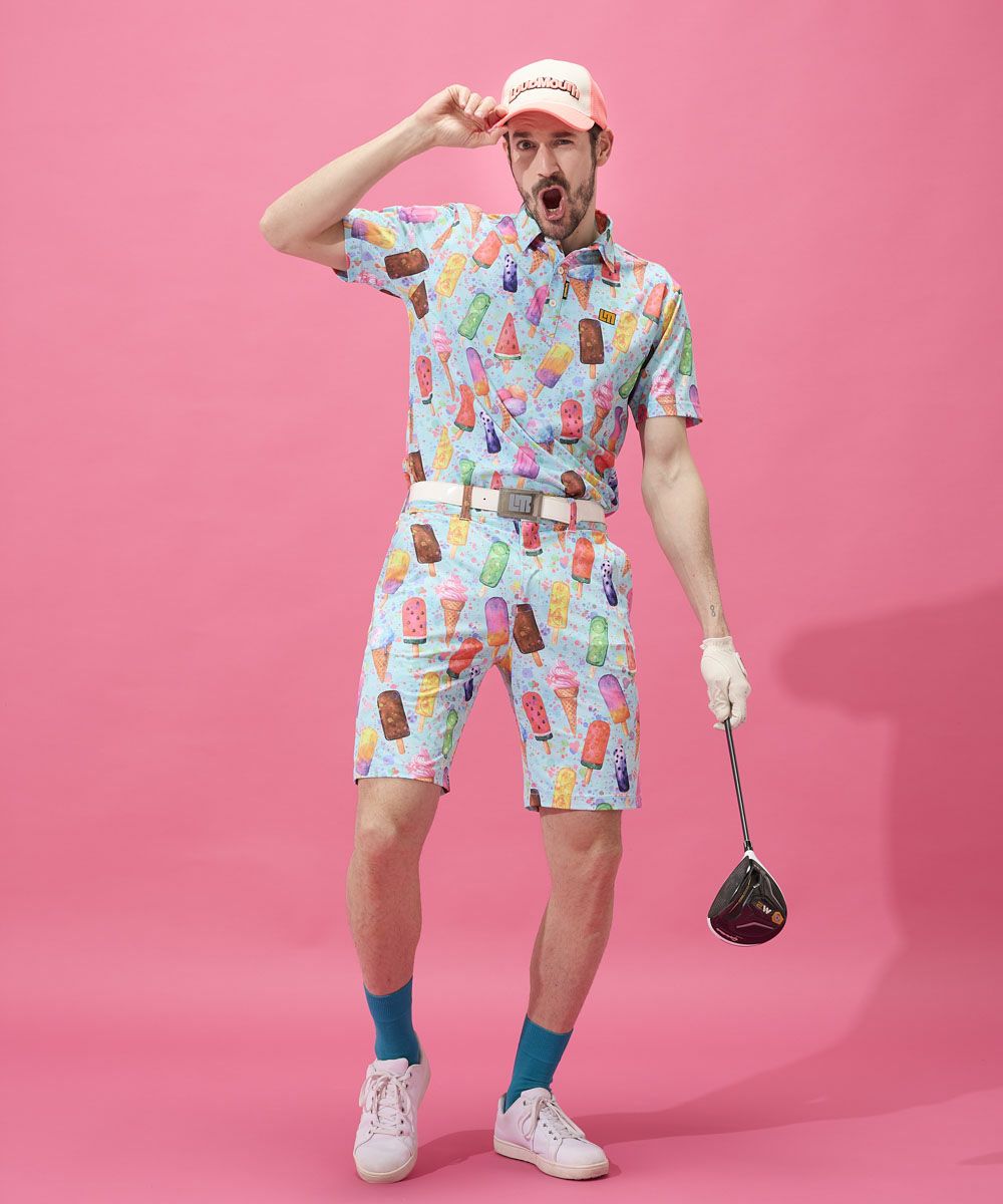 メンズ ECOベントメッシュ 柄ショートパンツ Happy Ice Cream/ハッピー