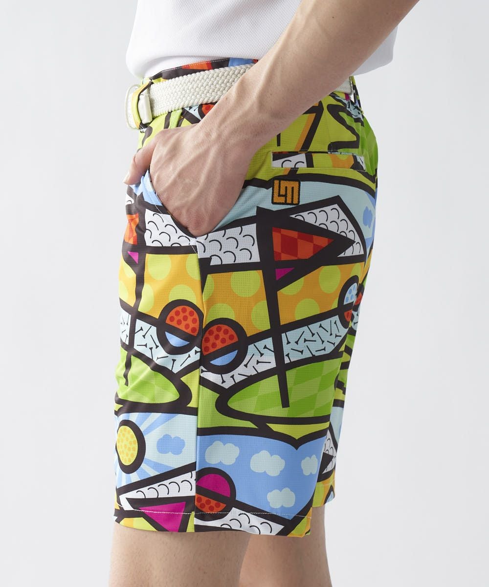 メンズ ECOベントメッシュ 柄ショートパンツ Golf Trip Neon/ゴルフ