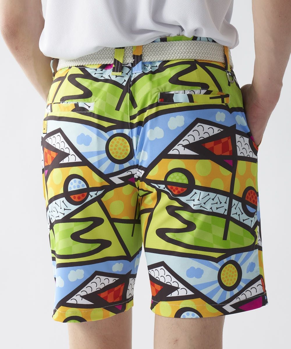 メンズ ECOベントメッシュ 柄ショートパンツ Golf Trip Neon/ゴルフ