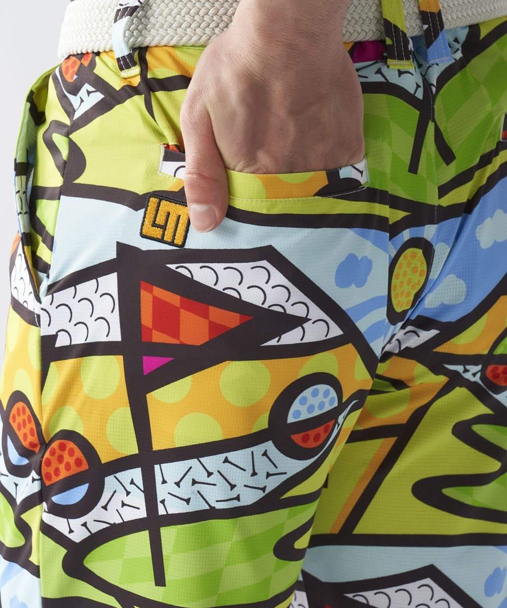 メンズ ECOベントメッシュ 柄ショートパンツ Golf Trip Neon/ゴルフ