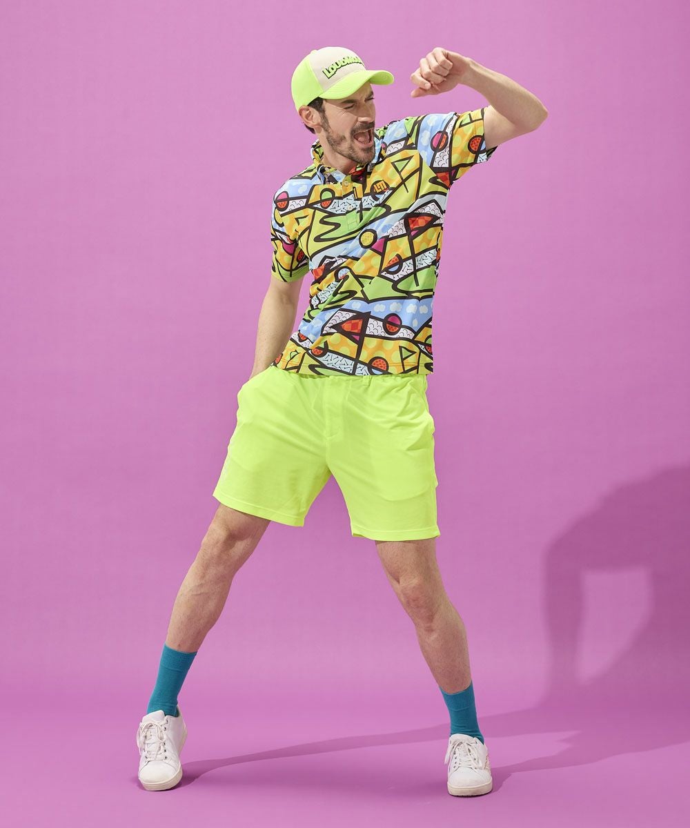 メンズ ドットメッシュ ショートパンツ ライトイエロー | LOUDMOUTH JAPAN
