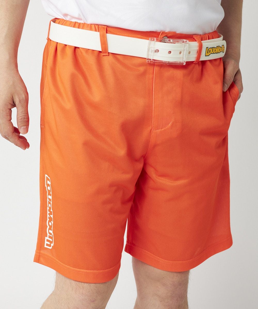メンズ ドットメッシュ ショートパンツ ネオンオレンジ | LOUDMOUTH JAPAN