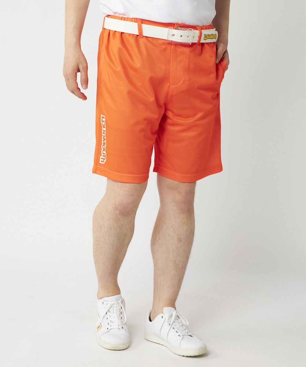 メンズ ドットメッシュ ショートパンツ ネオンオレンジ | LOUDMOUTH JAPAN
