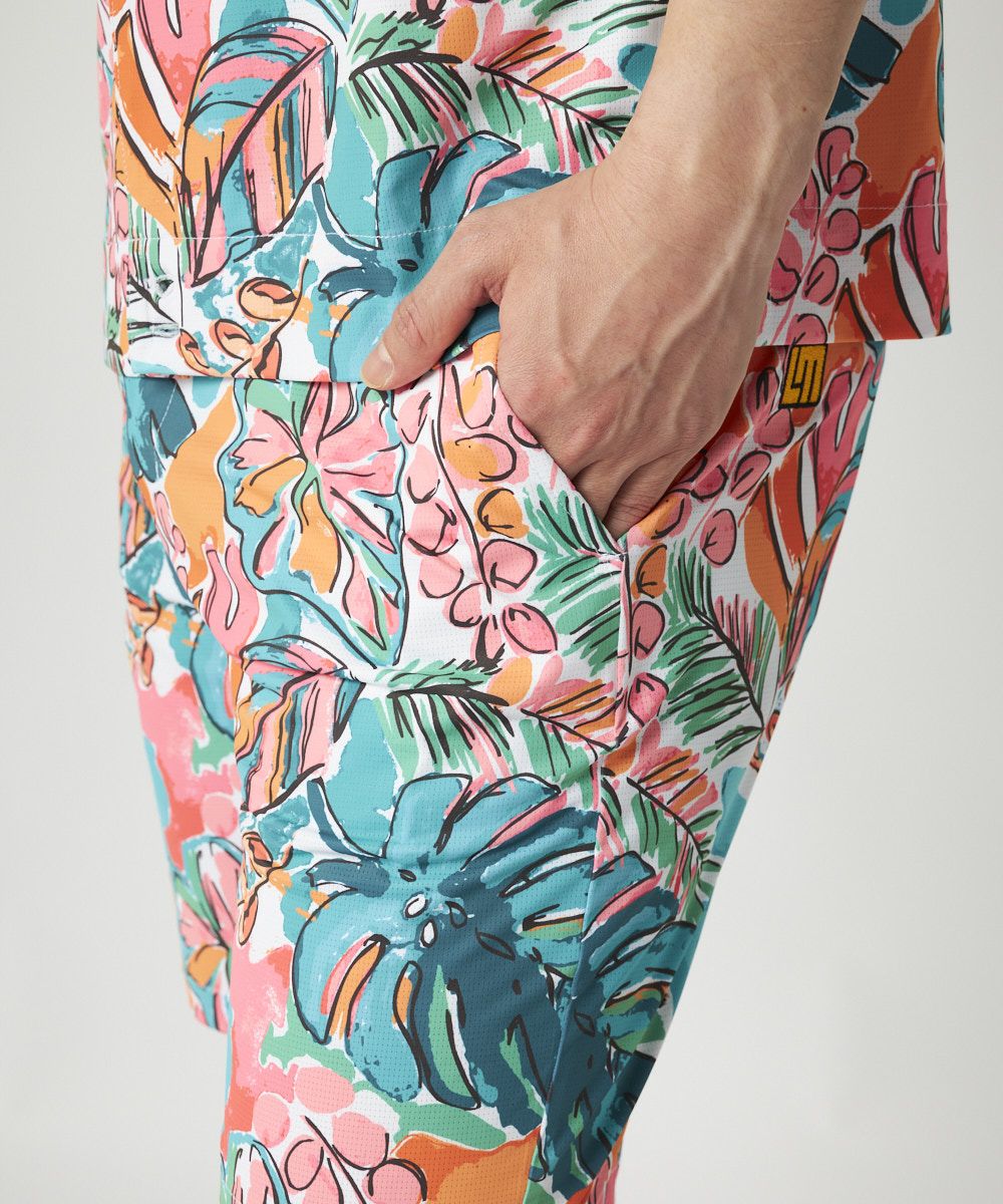 メンズ ECOベントメッシュ 柄ショートパンツ Water-Color Blossom