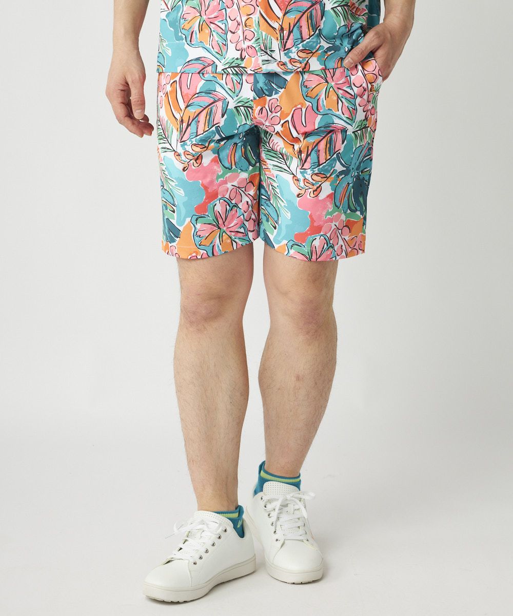 メンズ ECOベントメッシュ 柄ショートパンツ Water-Color Blossom