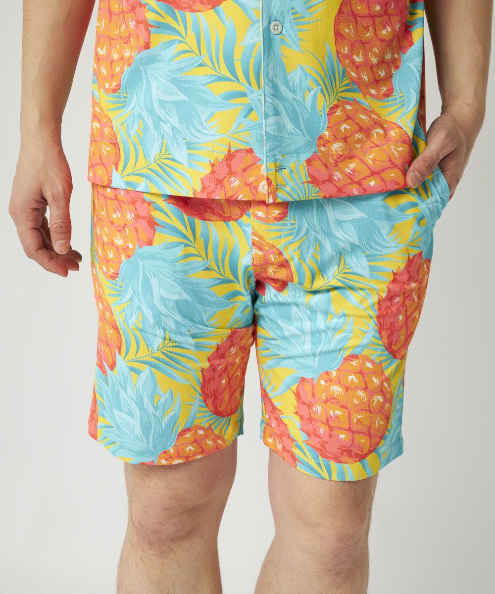 メンズ ECOベントメッシュ 柄ショートパンツ Midsummer Pineapple