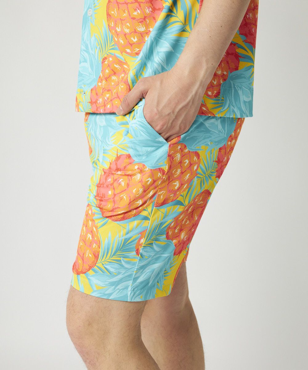 メンズ ECOベントメッシュ 柄ショートパンツ Midsummer Pineapple