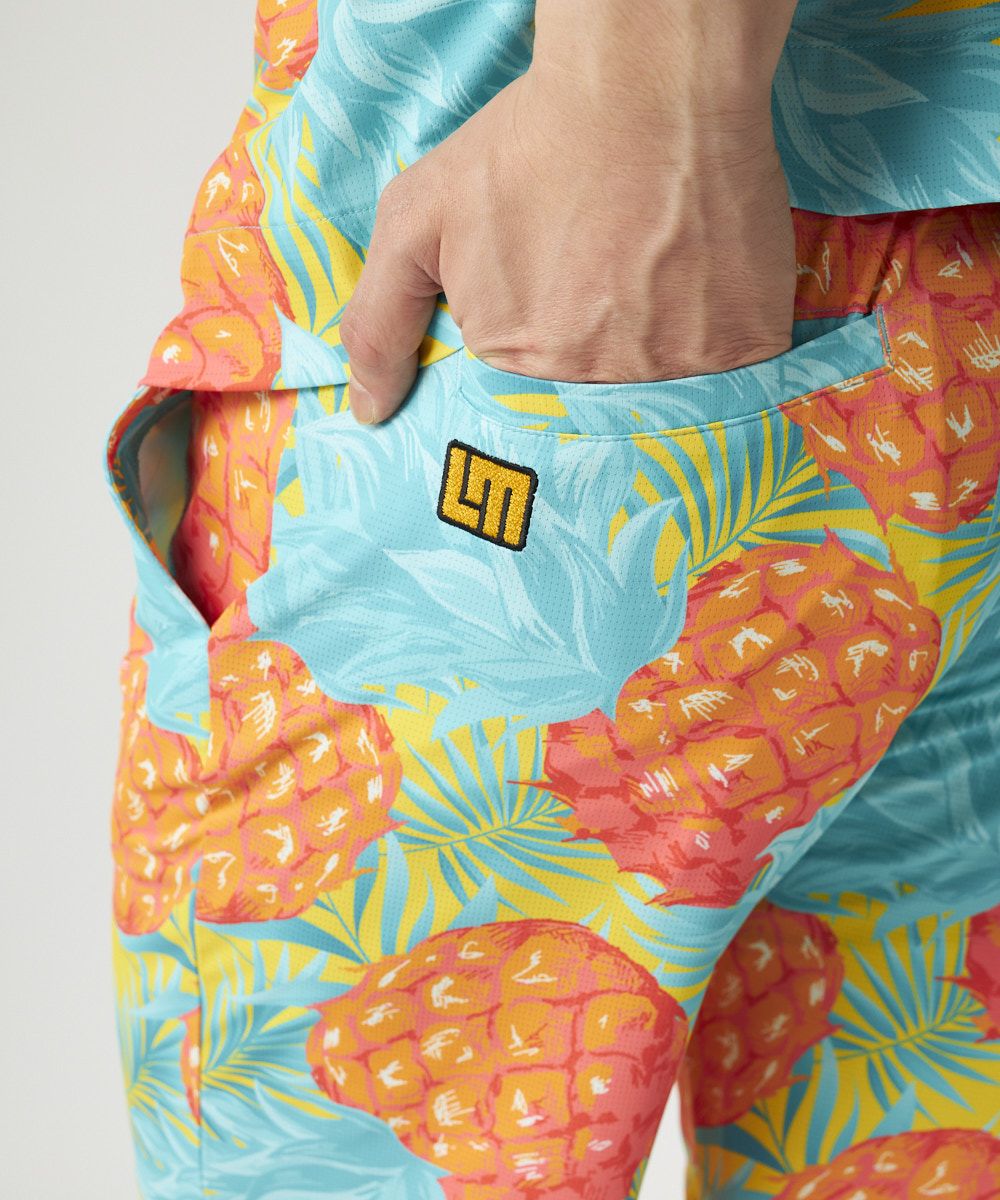 メンズ ECOベントメッシュ 柄ショートパンツ Midsummer Pineapple