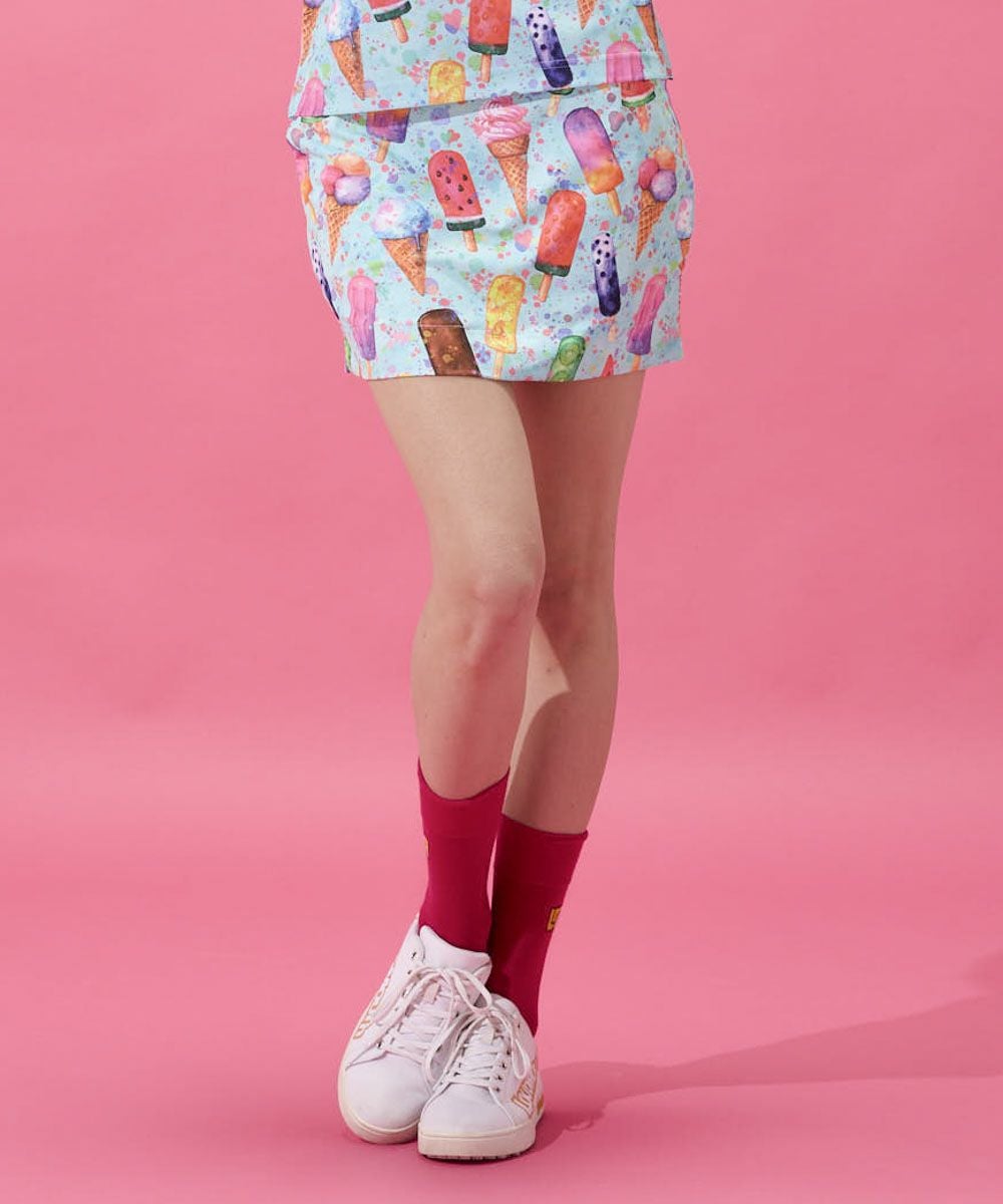 レディース ECOベントメッシュ 柄スカート Happy Ice Cream/ハッピー
