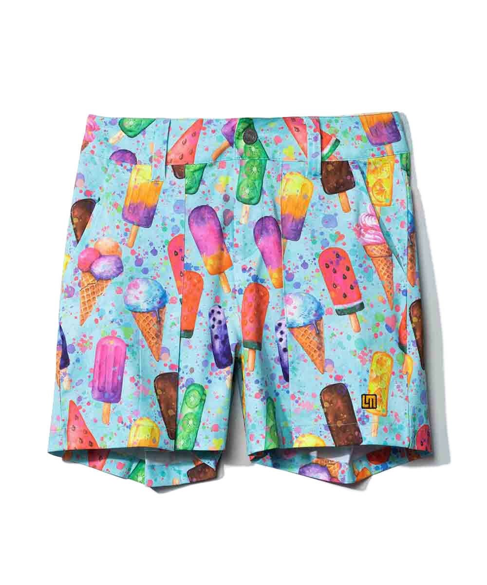 レディース ECOベントメッシュ スカート風柄キュロットパンツ Happy