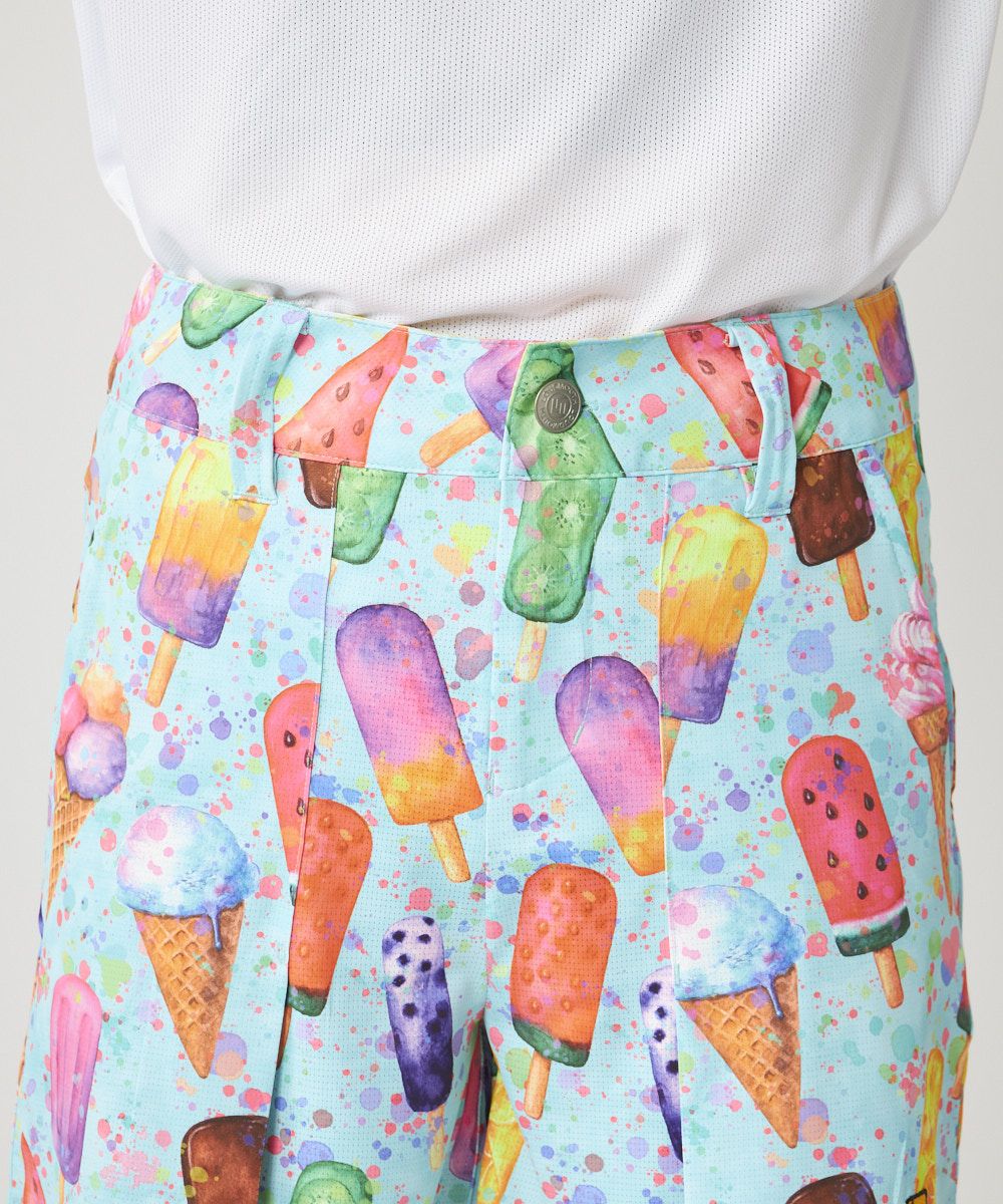 レディース ECOベントメッシュ スカート風柄キュロットパンツ Happy