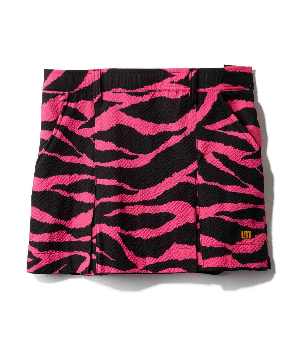 レディース ECOスムース 復刻柄 切替半袖モックネックシャツ Pink